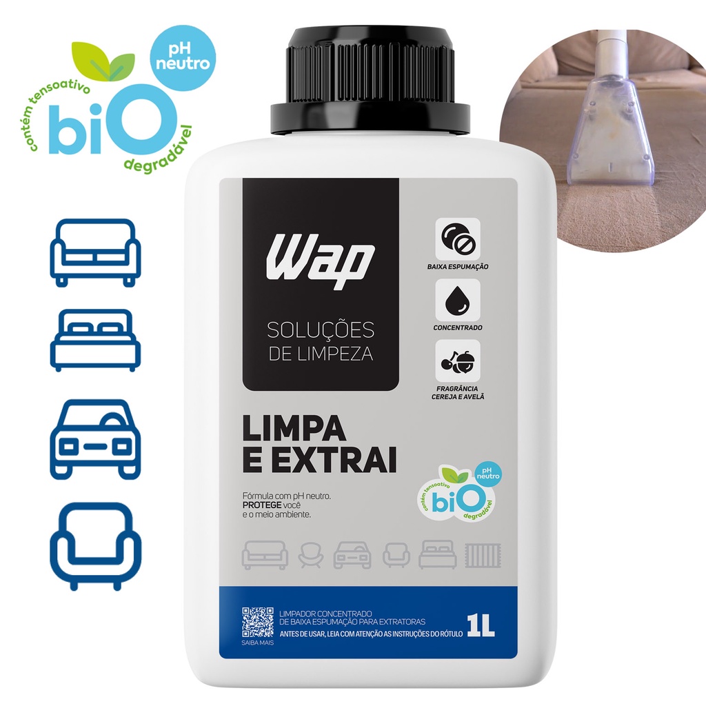 Detergente Limpador Para Extratoras Limpa E Extrai 1L Wap