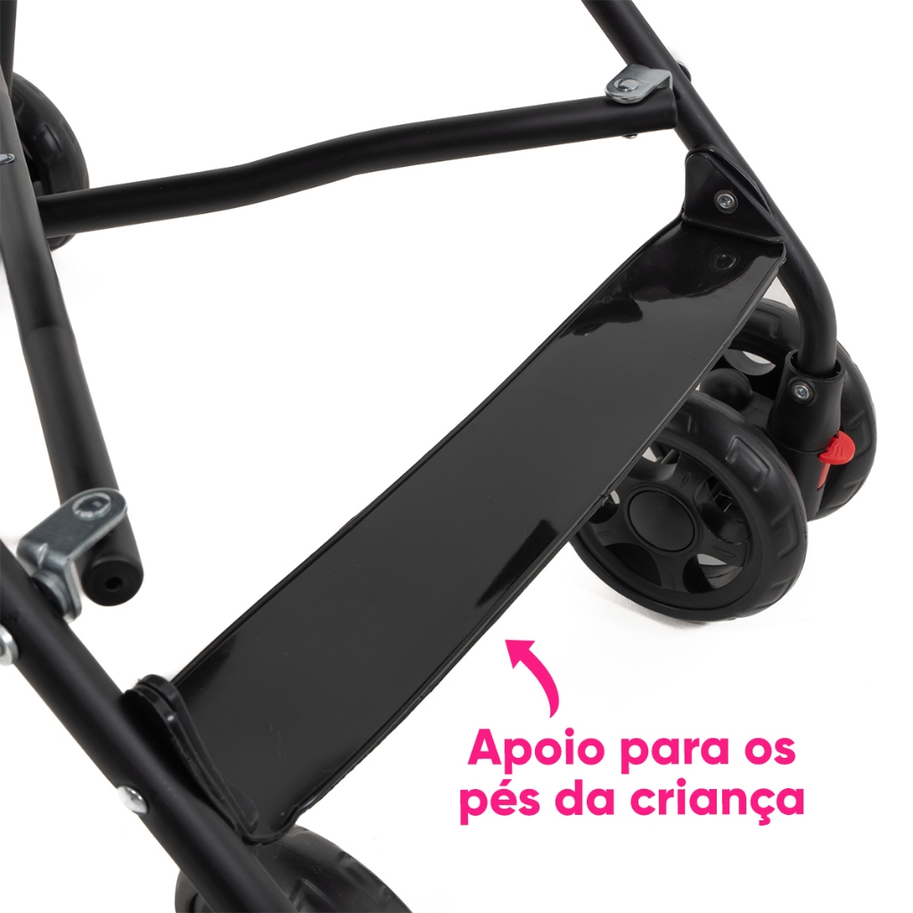 Carrinho de Bebê Guarda Chuva Passeio Leve e Dobrável Mega Compras Compacto, Seguro,Cinto - 8