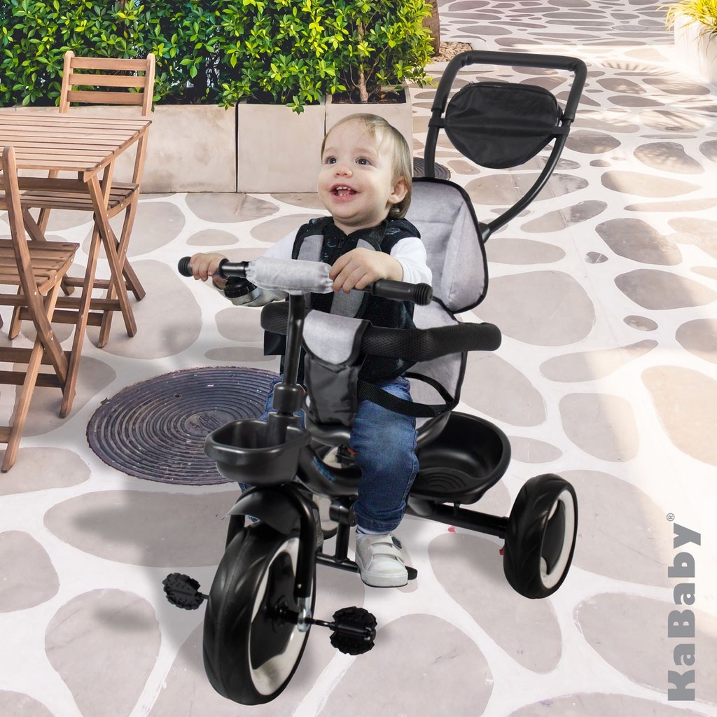 Triciclo Infantil 4 em 1 Multifuncional Carrinho de Bebê Com Empurrador e CapotaSolar-Kababy - 6