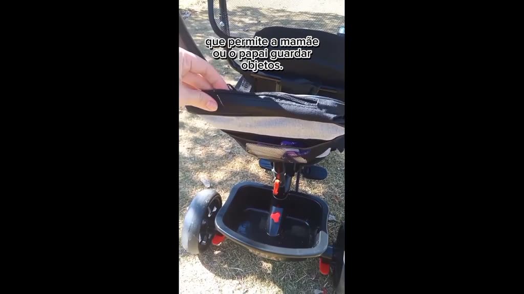 Triciclo Infantil 4 em 1 Multifuncional Carrinho de Bebê Com Empurrador e CapotaSolar-Kababy - 2